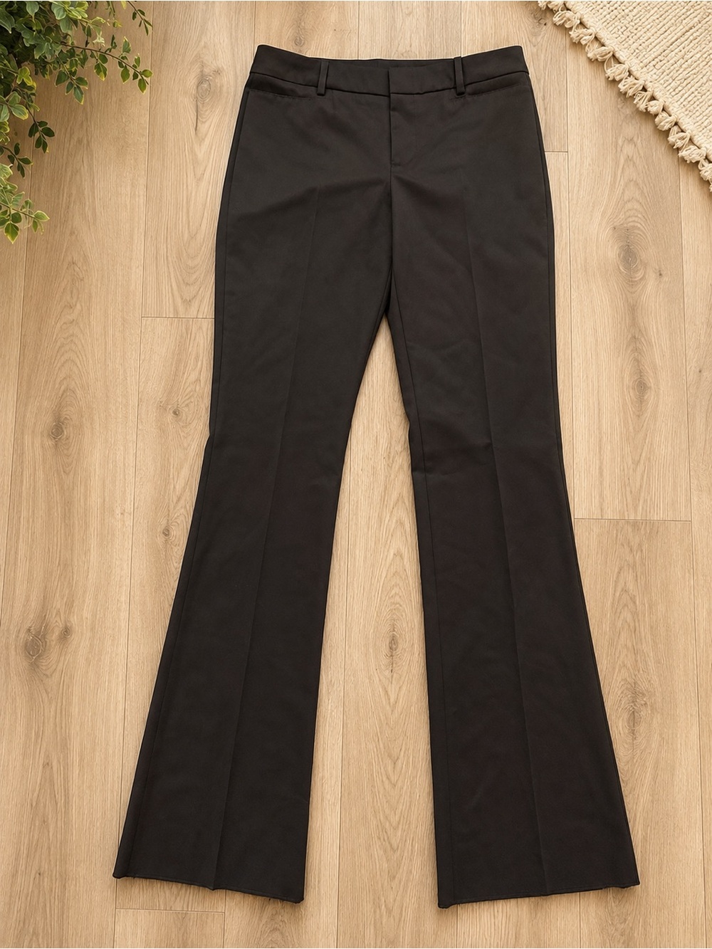New GUCCI Uniform IT Black Flared Pants Unhemmed Sz 42 Wool